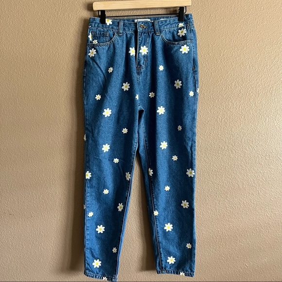Skinny Fries Denim - Skinny Fries Denim Mom Jeans Daisy Print Size 9